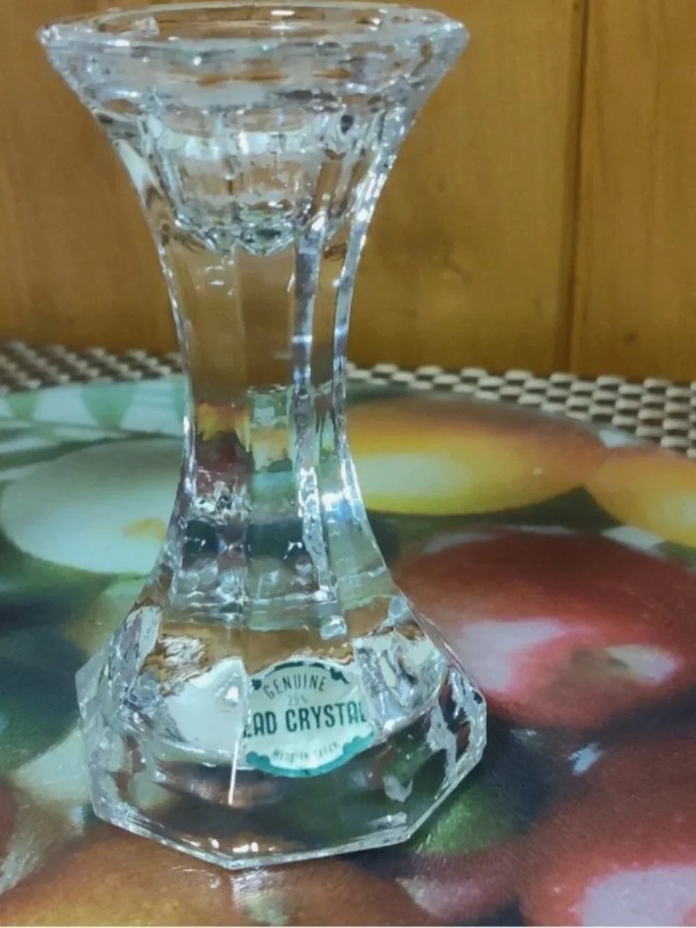 Lot of 2 Clear Lead Crystal Candle Holder Genuine Made in Japan Hx2